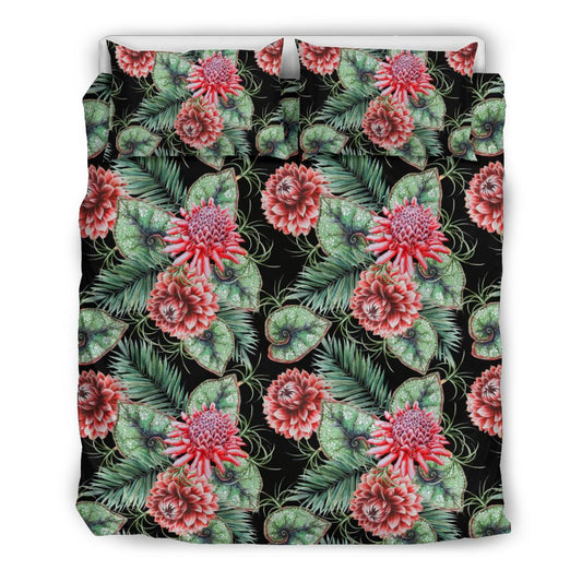 Dahlia Pattern Print Design DH06 Duvet Cover Bedding Set-JORJUNE.COM