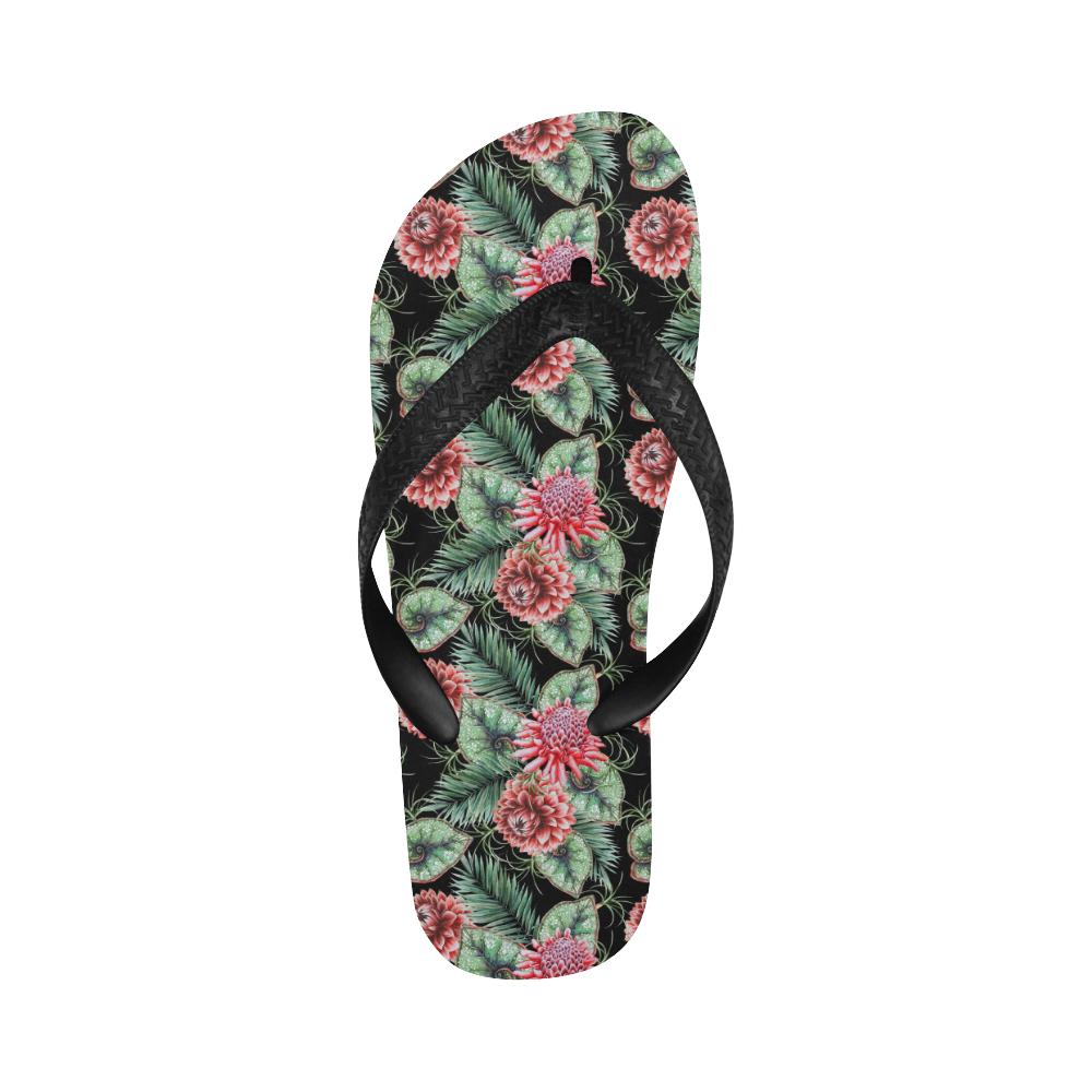 Dahlia Pattern Print Design DH06 Flip Flops-JorJune