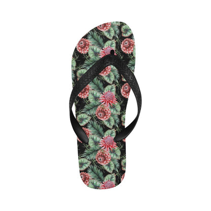 Dahlia Pattern Print Design DH06 Flip Flops-JorJune