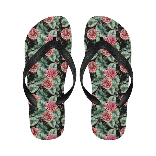 Dahlia Pattern Print Design DH06 Flip Flops-JorJune