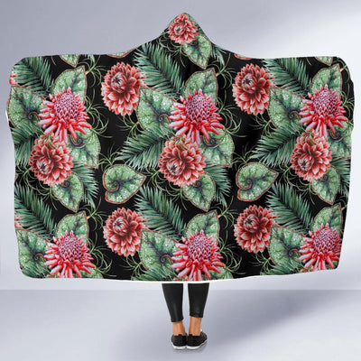 Dahlia Pattern Print Design DH06 Hooded Blanket-JORJUNE.COM