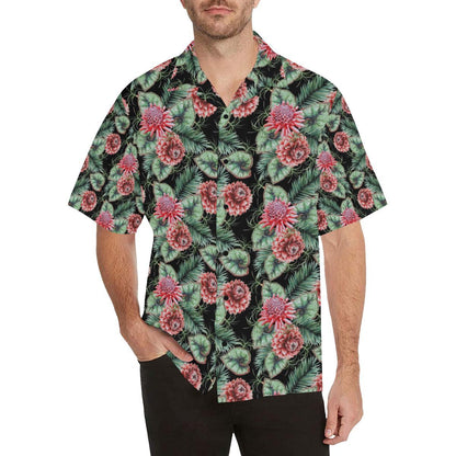 Dahlia Pattern Print Design DH06 Men Hawaiian Shirt-JorJune