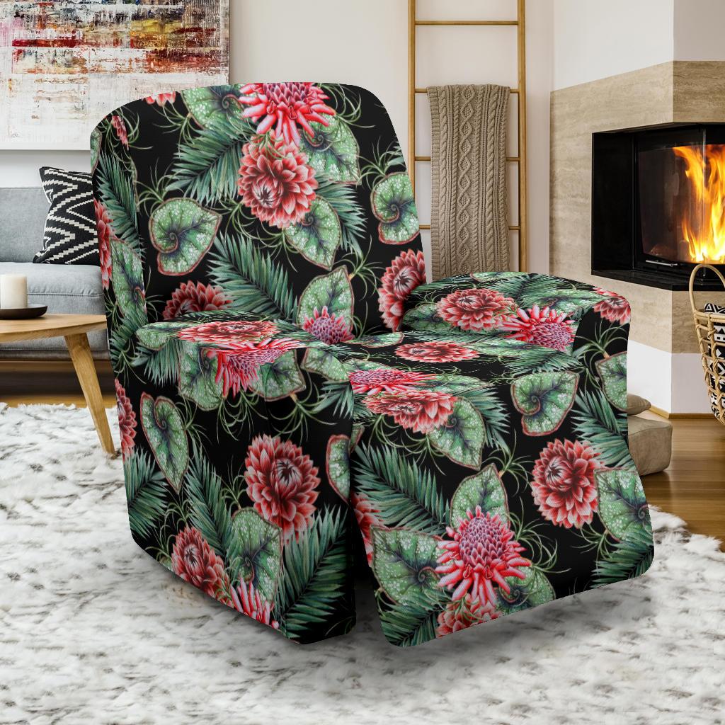 Dahlia Pattern Print Design DH06 Recliner Slipcover-JORJUNE.COM