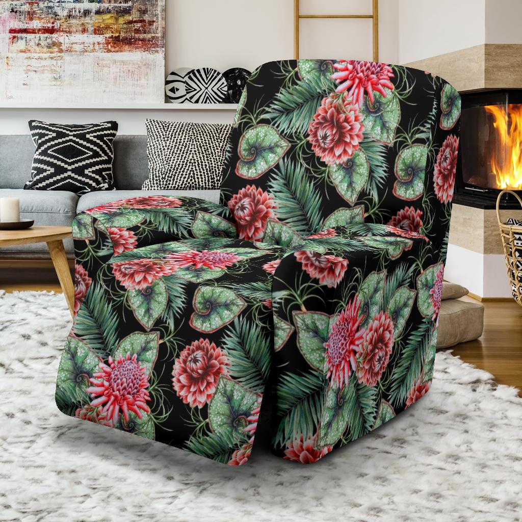 Dahlia Pattern Print Design DH06 Recliner Slipcover-JORJUNE.COM