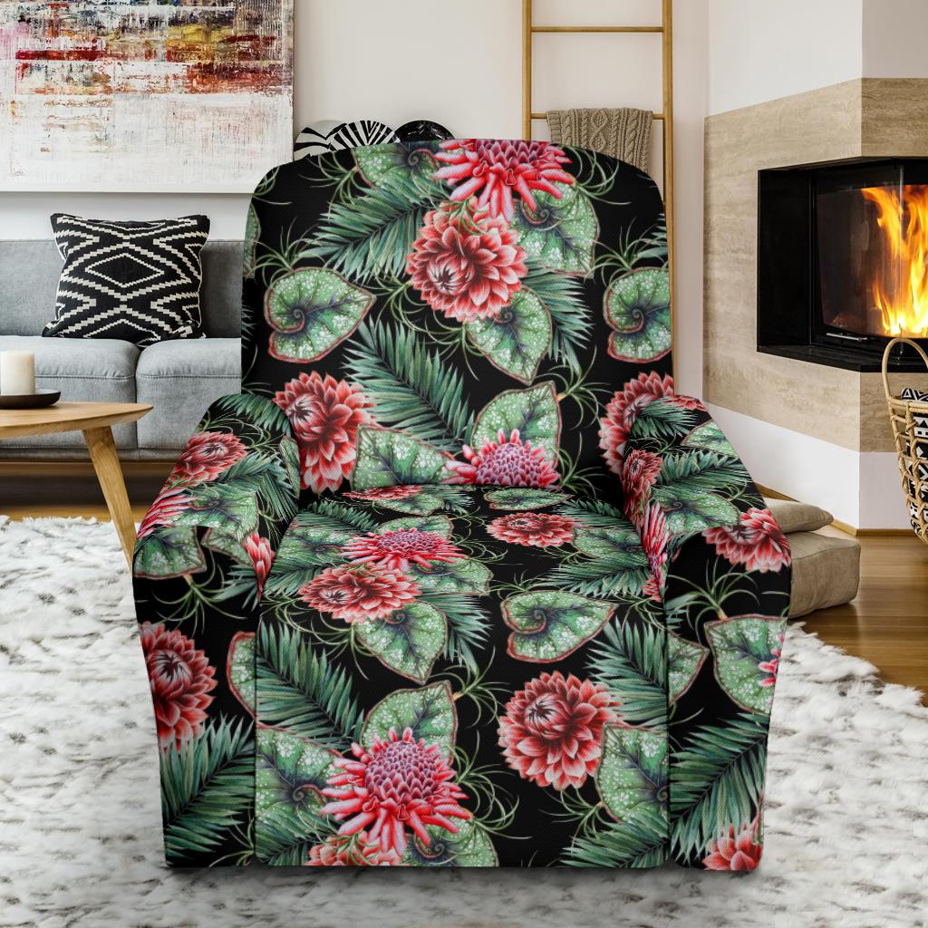 Dahlia Pattern Print Design DH06 Recliner Slipcover-JORJUNE.COM