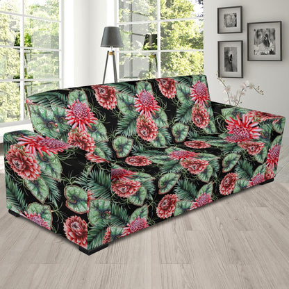 Dahlia Pattern Print Design DH06 Sofa Slipcover-JORJUNE.COM