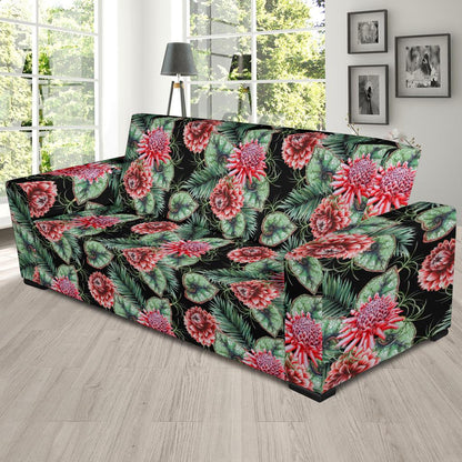 Dahlia Pattern Print Design DH06 Sofa Slipcover-JORJUNE.COM