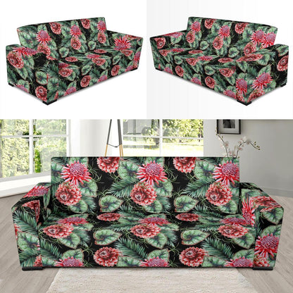 Dahlia Pattern Print Design DH06 Sofa Slipcover-JORJUNE.COM