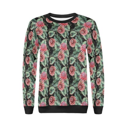 Dahlia Pattern Print Design DH06 Women Long Sleeve Sweatshirt-JorJune