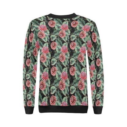 Dahlia Pattern Print Design DH06 Women Long Sleeve Sweatshirt-JorJune