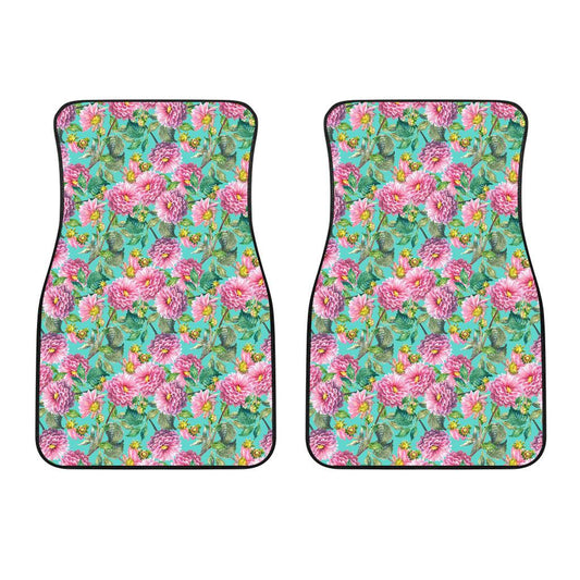 Dahlia Pattern Print Design DH07 Car Floor Mats-JorJune