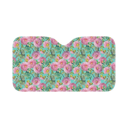 Dahlia Pattern Print Design DH07 Car Sun Shade-JorJune