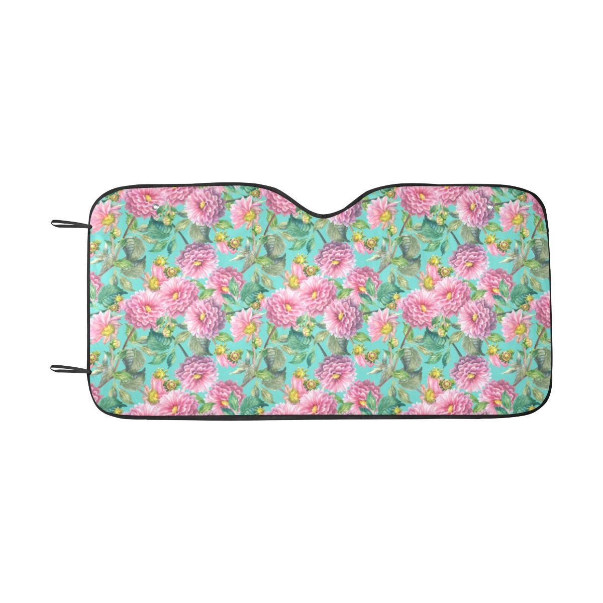 Dahlia Pattern Print Design DH07 Car Sun Shade-JorJune