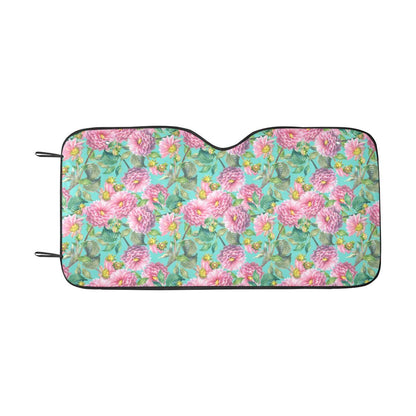 Dahlia Pattern Print Design DH07 Car Sun Shade-JorJune