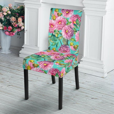 Dahlia Pattern Print Design DH07 Dining Chair Slipcover-JORJUNE.COM