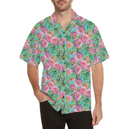 Dahlia Pattern Print Design DH07 Men Hawaiian Shirt-JorJune