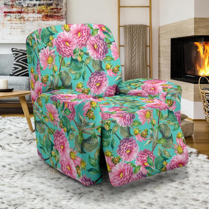 Dahlia Pattern Print Design DH07 Recliner Slipcover-JORJUNE.COM