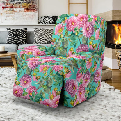Dahlia Pattern Print Design DH07 Recliner Slipcover-JORJUNE.COM