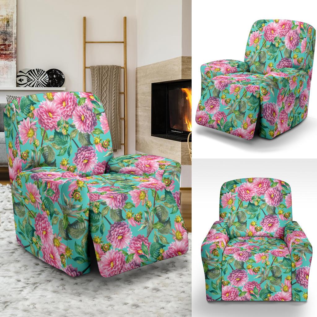 Dahlia Pattern Print Design DH07 Recliner Slipcover-JORJUNE.COM