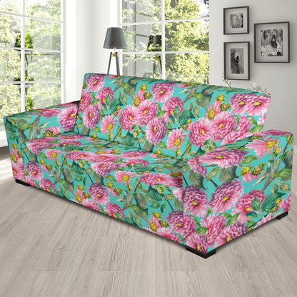 Dahlia Pattern Print Design DH07 Sofa Slipcover-JORJUNE.COM