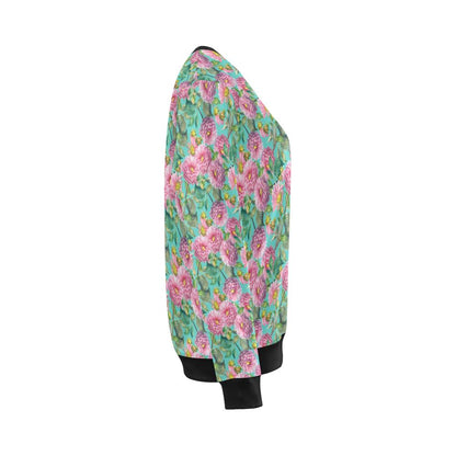 Dahlia Pattern Print Design DH07 Women Long Sleeve Sweatshirt-JorJune