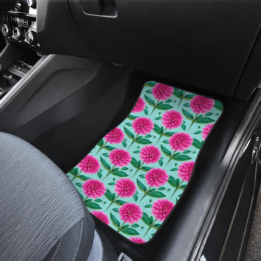Dahlia Pattern Print Design DH08 Car Floor Mats-JorJune