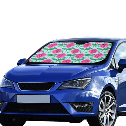 Dahlia Pattern Print Design DH08 Car Sun Shade-JorJune