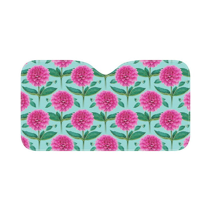 Dahlia Pattern Print Design DH08 Car Sun Shade-JorJune