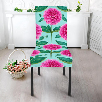 Dahlia Pattern Print Design DH08 Dining Chair Slipcover-JORJUNE.COM