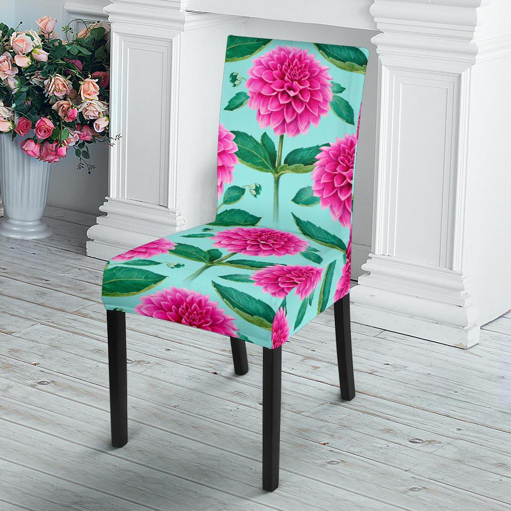 Dahlia Pattern Print Design DH08 Dining Chair Slipcover-JORJUNE.COM
