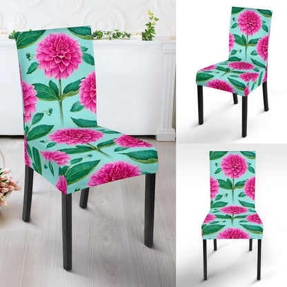 Dahlia Pattern Print Design DH08 Dining Chair Slipcover-JORJUNE.COM