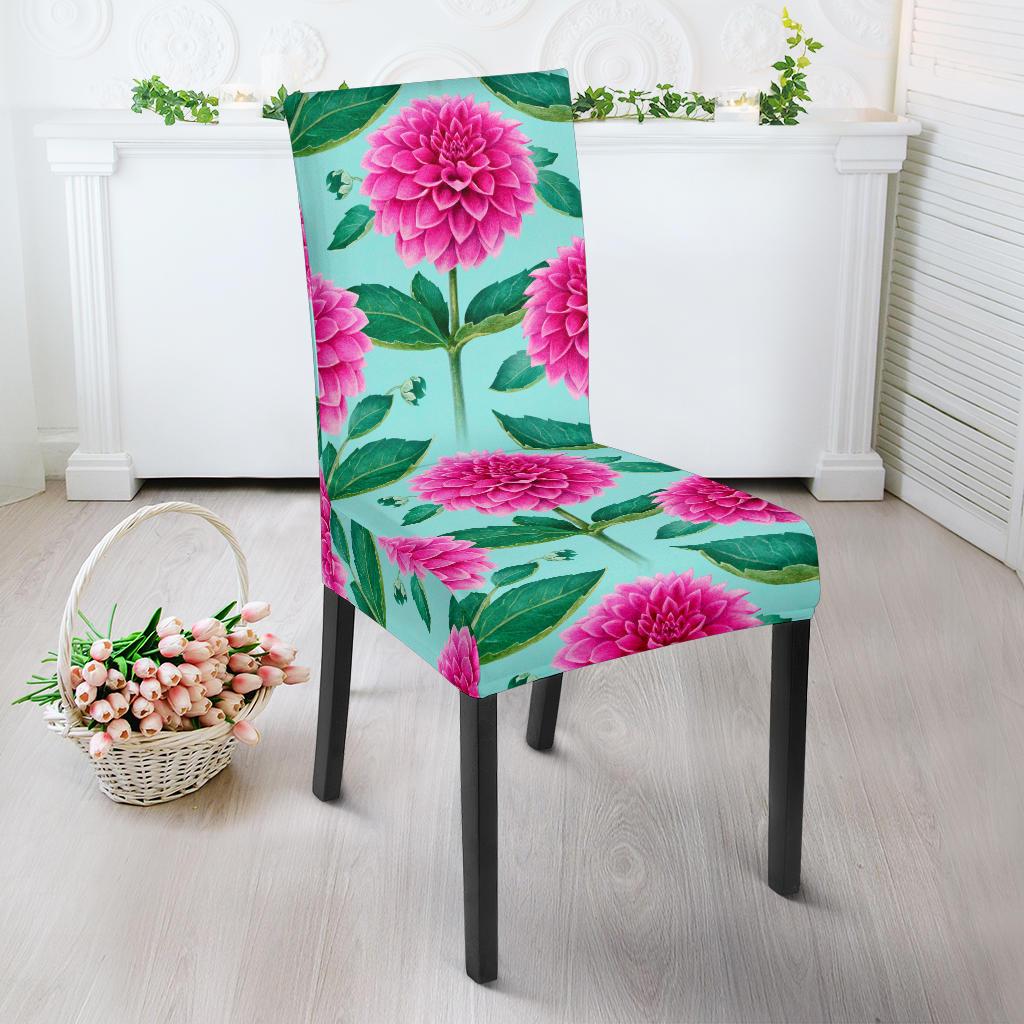 Dahlia Pattern Print Design DH08 Dining Chair Slipcover-JORJUNE.COM