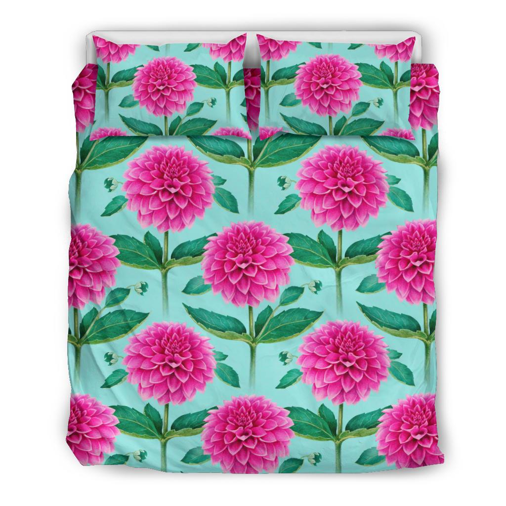 Dahlia Pattern Print Design DH08 Duvet Cover Bedding Set-JORJUNE.COM