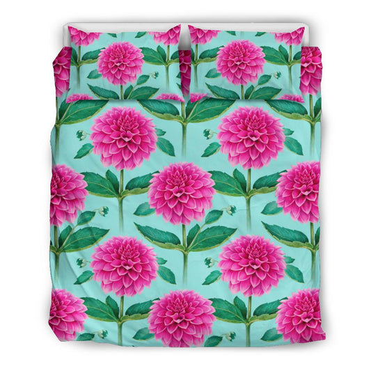 Dahlia Pattern Print Design DH08 Duvet Cover Bedding Set-JORJUNE.COM