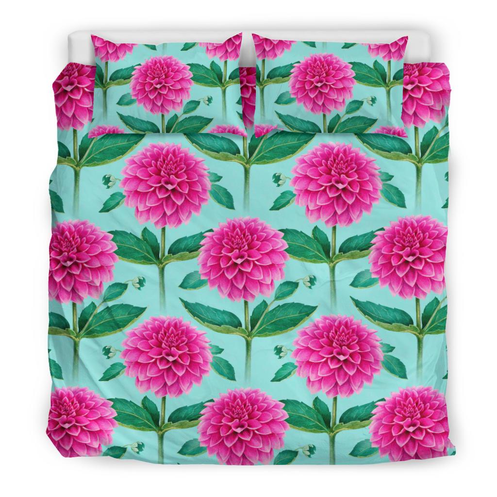 Dahlia Pattern Print Design DH08 Duvet Cover Bedding Set-JORJUNE.COM