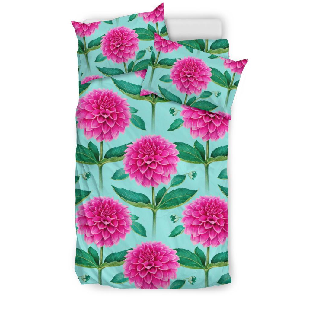 Dahlia Pattern Print Design DH08 Duvet Cover Bedding Set-JORJUNE.COM