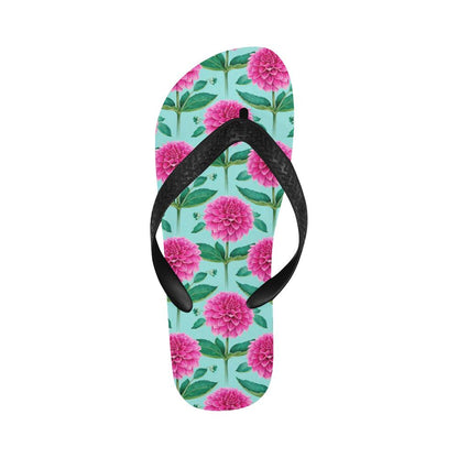 Dahlia Pattern Print Design DH08 Flip Flops-JorJune