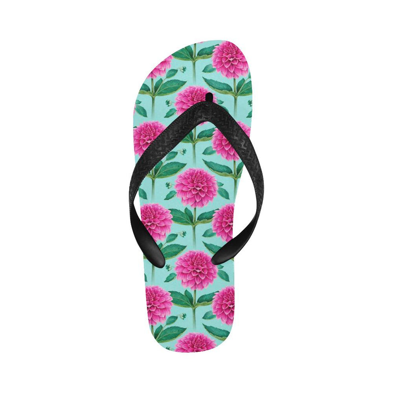 Dahlia Pattern Print Design DH08 Flip Flops-JorJune