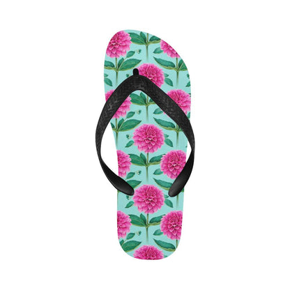 Dahlia Pattern Print Design DH08 Flip Flops-JorJune