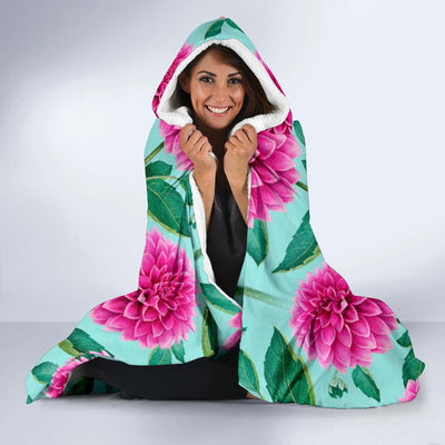 Dahlia Pattern Print Design DH08 Hooded Blanket-JORJUNE.COM