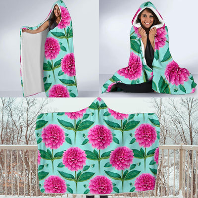 Dahlia Pattern Print Design DH08 Hooded Blanket-JORJUNE.COM