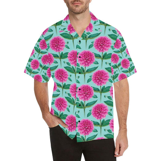 Dahlia Pattern Print Design DH08 Men Hawaiian Shirt-JorJune