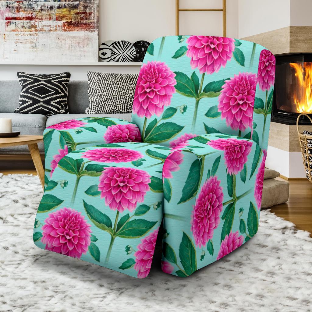 Dahlia Pattern Print Design DH08 Recliner Slipcover-JORJUNE.COM