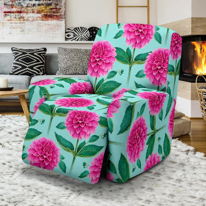 Dahlia Pattern Print Design DH08 Recliner Slipcover-JORJUNE.COM