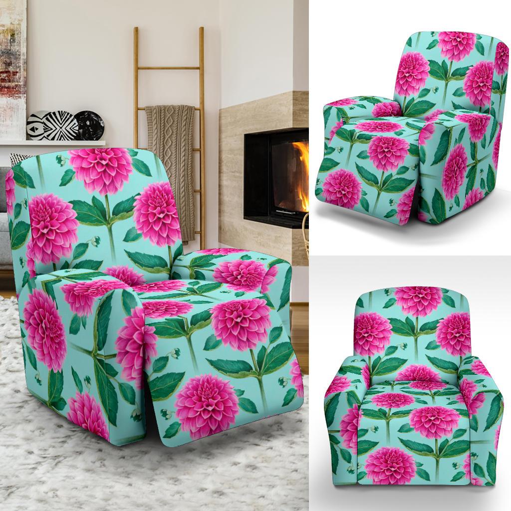 Dahlia Pattern Print Design DH08 Recliner Slipcover-JORJUNE.COM