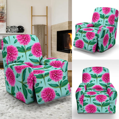 Dahlia Pattern Print Design DH08 Recliner Slipcover-JORJUNE.COM
