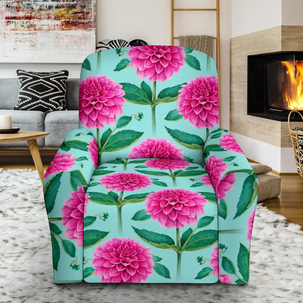 Dahlia Pattern Print Design DH08 Recliner Slipcover-JORJUNE.COM