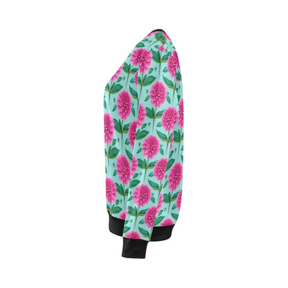 Dahlia Pattern Print Design DH08 Women Long Sleeve Sweatshirt-JorJune