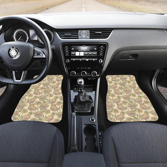 Dahlia Pattern Print Design DH09 Car Floor Mats-JorJune