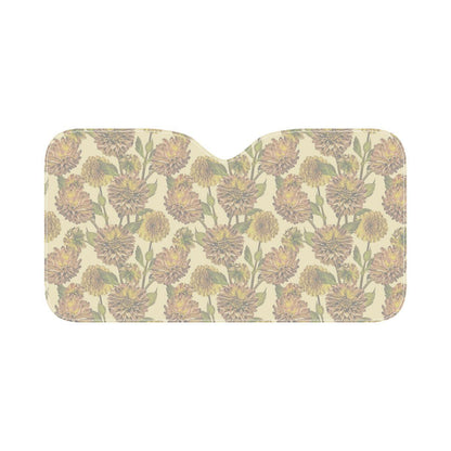 Dahlia Pattern Print Design DH09 Car Sun Shade-JorJune